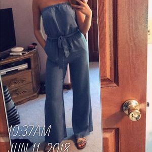 Denim Blue Sleeveless Jumpsuit
